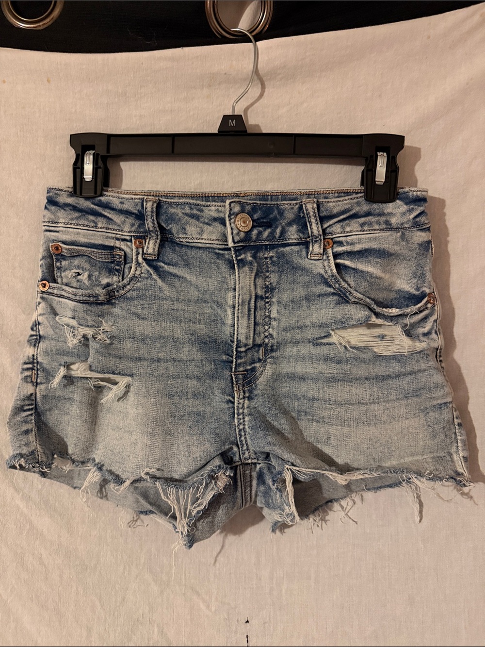 AE Next Level Ripped High-Waisted
Denim Short Short